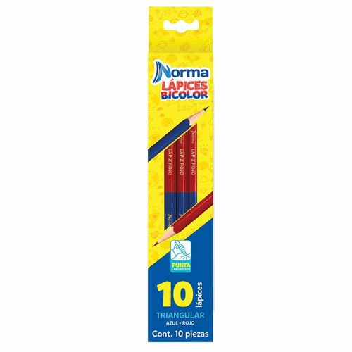 Lápiz Bicolor Triangular Caja con 10 Piezas Norma 534897