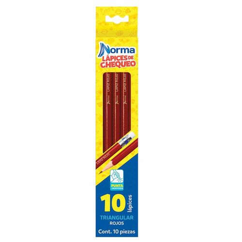 Lápiz Rojo Triangular Caja con 10 Piezas Norma 534895