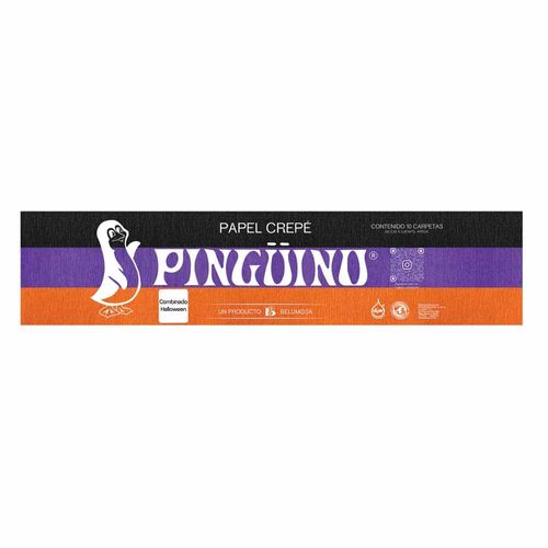 Papel Crepé Colores Hallowen Surtidos Bolsa con 10 Pzas Pingüino