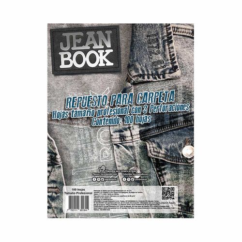 Hojas Perforadas para Carpeta Tamaño Carta de Raya con 100 Hojas Jean Book Norma
