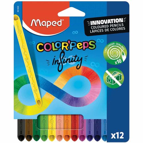 Lápices de Colores Infinity Triangulares 12  pzas Color´Peps 861600