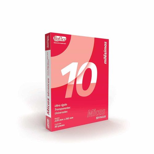Mica Térmica Tamaño Carta 10 Milésimas Caja con 50 Piezas Boflex M229X29310