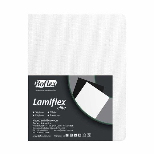 Pasta para Engargolar Tamaño Carta Transparente con 25 Juegos (50 Piezas) Lamiflex Boflex LCCR