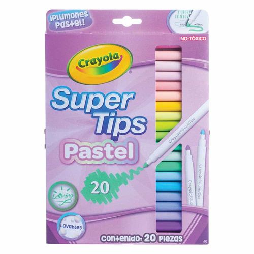 Marcador para Colorear Delgado Colores Pastel Estuche con 20 Piezas Supertips Crayola 588308