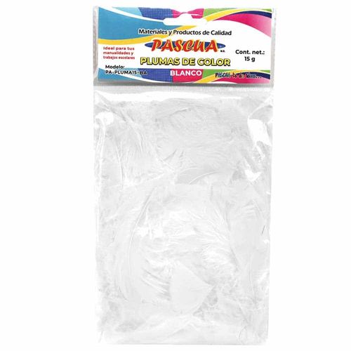 Plumas para Manualidades  Color  Blanco con 15g Pascua