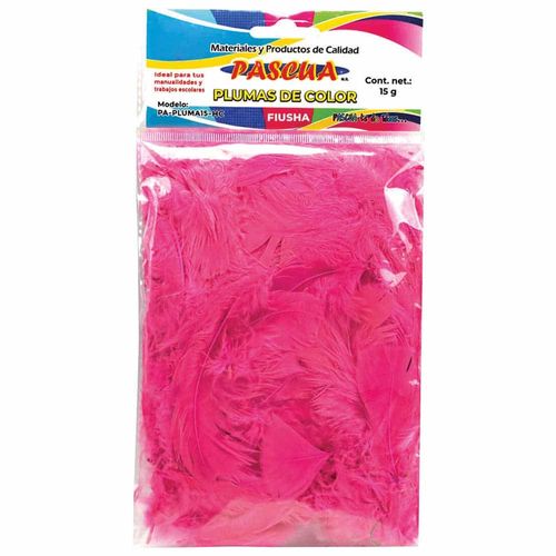 Plumas para Manualidades  Color  Fiusha con 15g Pascua