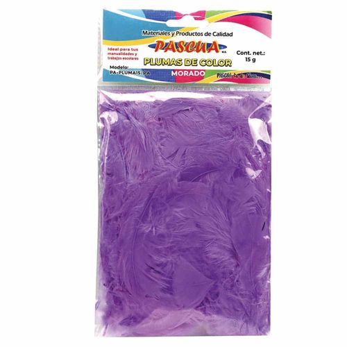 Plumas para Manualidades Color Morado con 15g Pascua