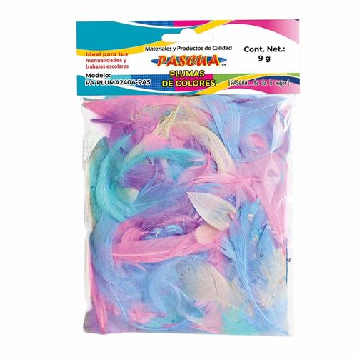 Plumas para Manualidades Color Pastel d 5-9 cm 9g Pascua