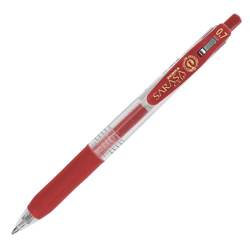 Bolígrafo Gel Retráctil 7mm Rojo Blíster Clip SARASA 808RJM